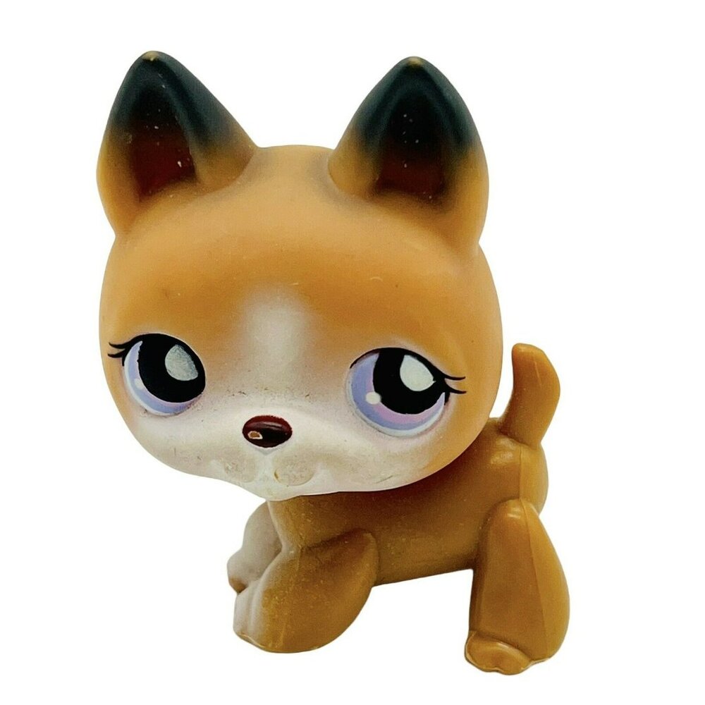Littlest Pet‎ Shop German Shepherd Dog 112 Purple Eyes Authentic LPS